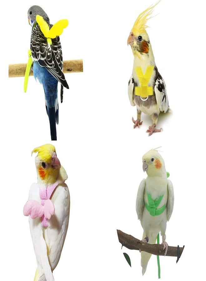 FORZENA Birds Adjustable Harness and Leash, Parrot Outdoor Flying Training Traction Rope Straps with Cute Wing for Small Animal Birds, Parrots, Pigeons, Lizard, Turtles (L,Green) - Image 4